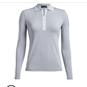 G / FORE Womens Featherweight Zip Long Sleeve Golf Polo